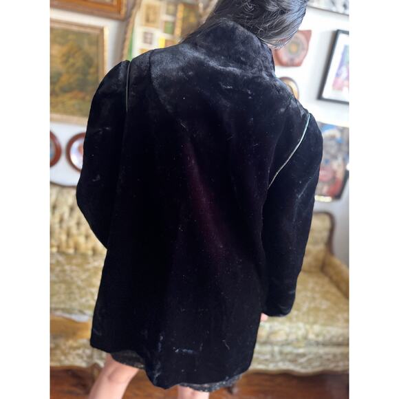 Vintage Black Faux Mink 40s Style Jacket by Outerlayers Ladies Size XL - Picture 5 of 16